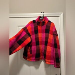 a new day Pink and Red Plaid Jacket